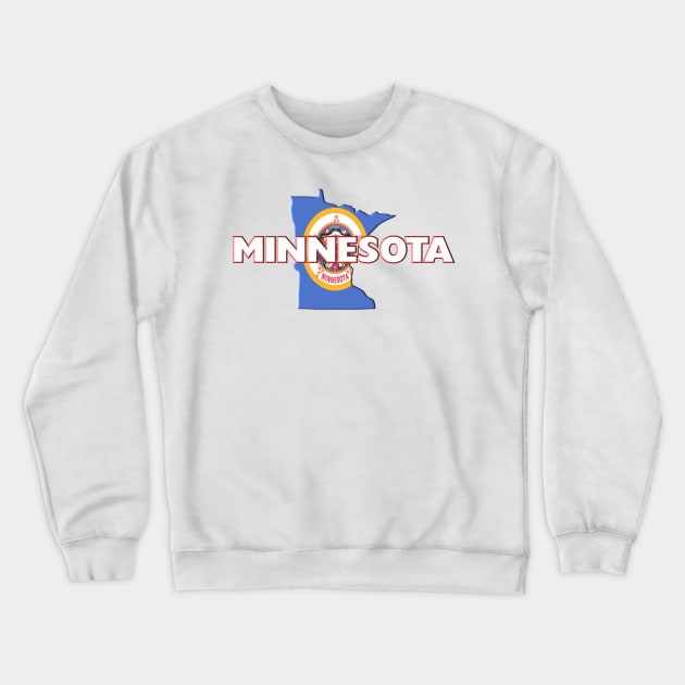 Minnesota Colored State Crewneck Sweatshirt by m2inspiration